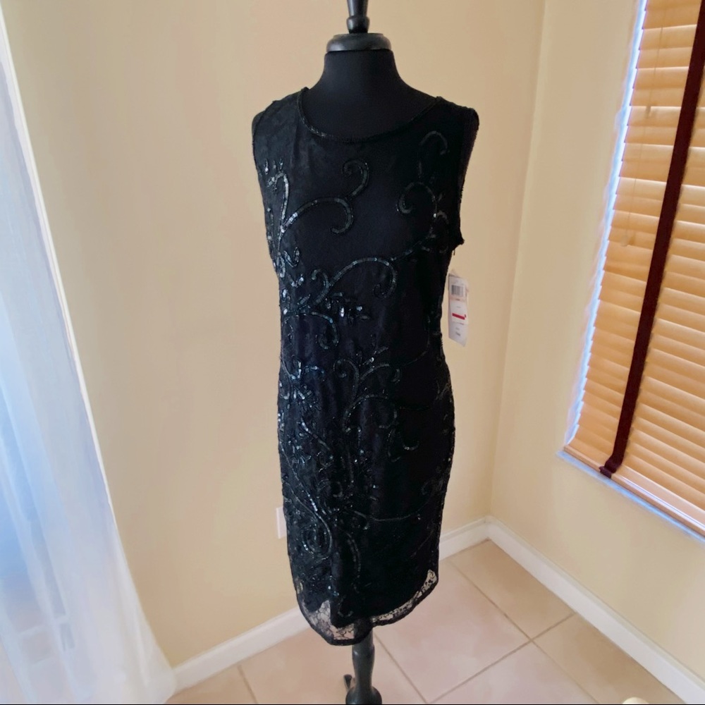 Gorgeous Plus size sequined dress with lace 14W.